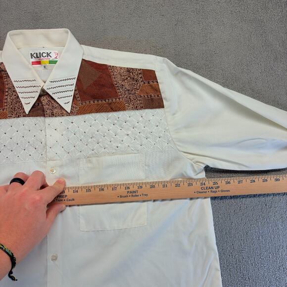 Vintage Klick Mens Western-Style Long-Sleeve Button-Up Shirt White XL Yoke Horse - Picture 6 of 12
